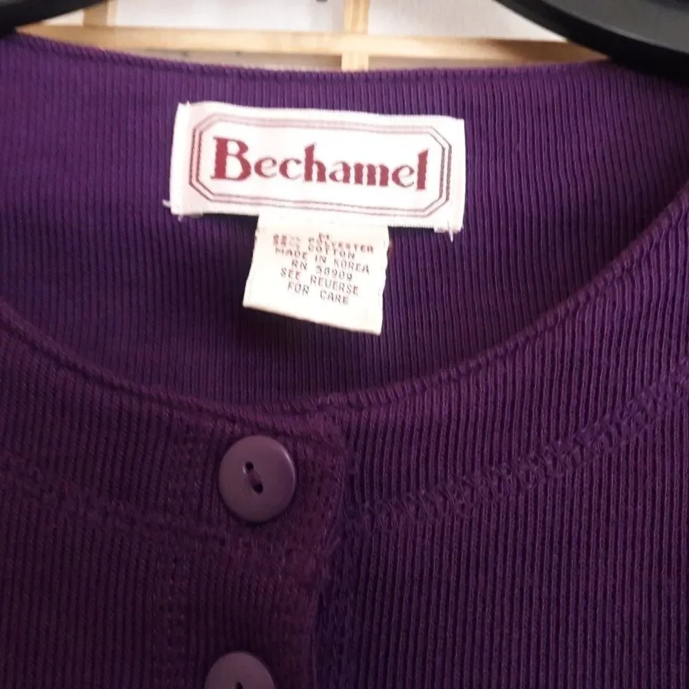 Bechamel Purple Button Front Cardigan Sweater Sz M - Picture 3 of 5